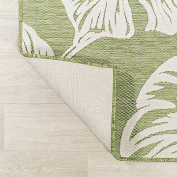 Tobago High-low Two-tone Monstera Leaf Indoor/Outdoor Area Rug
